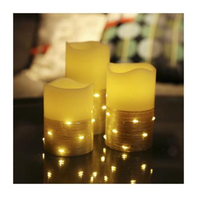 China Flameless Blink 3 Timer Battery Operated Home Decoration Set Led Paraffin Wax Candle for sale