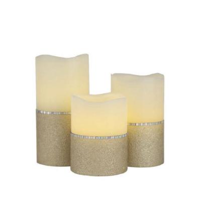 China Real paraffin home unique metallic village decoration wedding table candle flameless candle light solid for sale