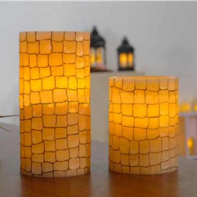 China Home decoration LED flameless candle cut out with small cubes, 3 inch candle, flickering flame candle for sale