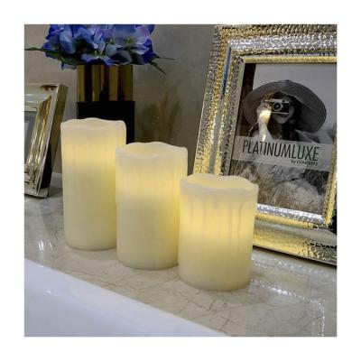 China Electronic Home Decoration Custom Scented Drip Led Candles Smokeless Flameless Light for sale