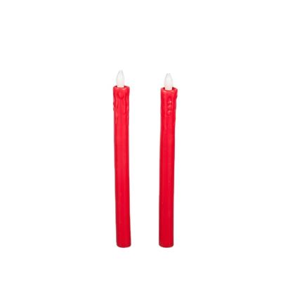 China Wholesale Flameless Custom Design Tabletop Dinner 8 Inch Battery Operated Flickering Led To Taper Household Long Candles for sale