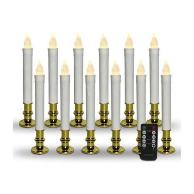 China Battery Operated Window Flameless Candles With Gold Removable Candle Holders With 10 Key Remote Control for sale