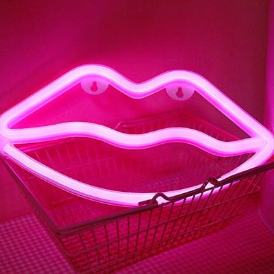 China High Quality Vivid Home Red Lip Logo Acrylic Cafe Led Neon Cable Light Sign For Home Bar for sale