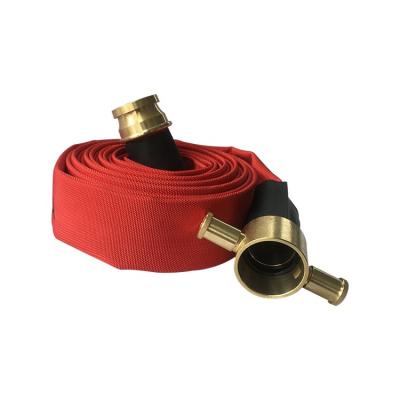 China Best Quality Fire Fighting Lay Cheap Flat Red Cotton 20m Fire Hose 30m 25m Tarpaulin Hose Pipe for sale