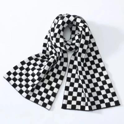 China Polyester Wholesale High Quality Imitation Cashmere Fabric Fashion Custom Knitted Scarf for sale