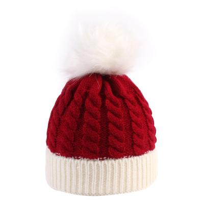 China COMMON Custom Knitted Warm Winter Christmas Children's Hat Baby Knitted Hat Autumn And Winter for sale