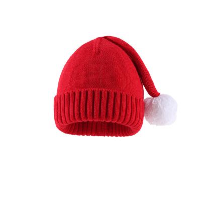 China Warm JOINT Children's Santa Hat Boys and Girls Baby Knit Hat Hairball Wool Hat Cute Custom for sale