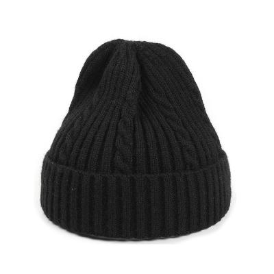 China COMMON custom women's winter knitted hat owner bowler skin warm woolen children's twist woven hat men's autumn and winter treble for sale