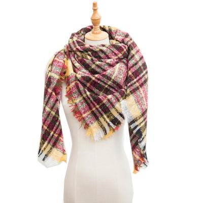 China Striped Europe And USA Plaid Square Pile Scarf Autumn And Winter Shawl New New Manufacturers Customized for sale