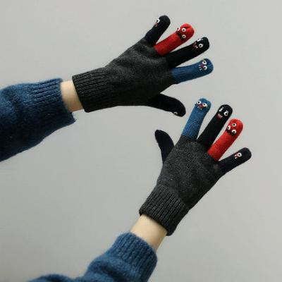 China Winter Men's Wool Dobby Gloves Women's Acrylic Warm Elastic Knitted Mittens Personality Gloves for sale