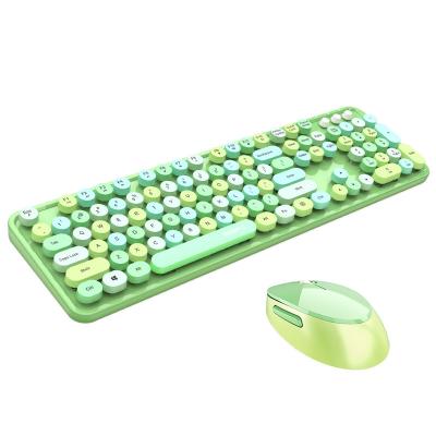 China Office 2.4G 104 Multicolor Main Keyboard Ins Style Wireless Lightweight Luxury INS Style Mouse And Keyboard Set for sale