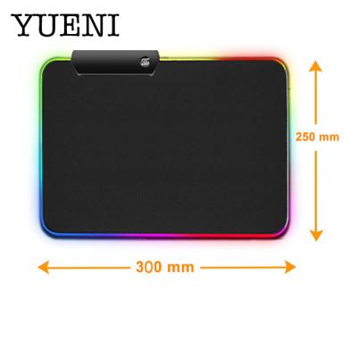 China Wholesale Soft Luminous Smooth Mouse Pad Multi-size YN RGB Large Size Rubber Table Mat Gaming Mouse Mat for sale