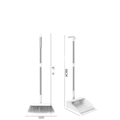 China Houshold cleaning cheap plastic broom with stainless steel dustpan set for sale