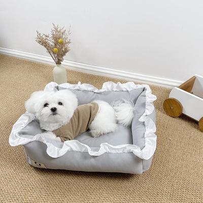 China Wholesale Cute Dog Bed Travel Candy Color Pet Bed Rectangle Warm Soothing Pet Bed for sale