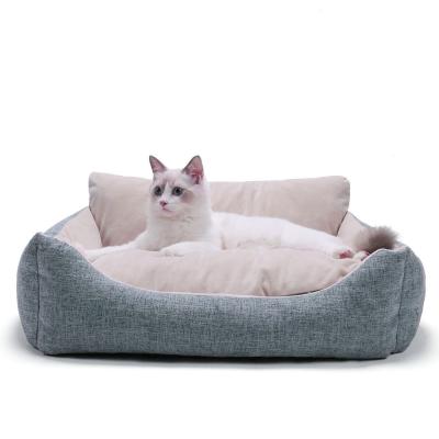 China Rectangular Detachable Pet Bed Blanket Large Dog Travel Bolster Pet Sleep Bed for sale