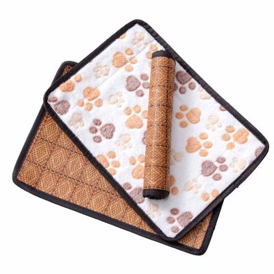 China Travel Dropshipping Summer Sleep Soft Ice Silk Mat Washable Pet Pad Soft Case Cushion Cool Pet Mat for sale