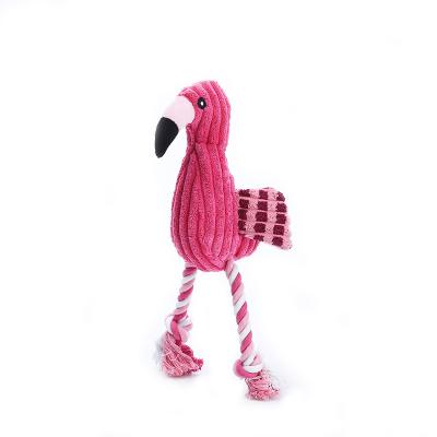 China Toy Factory Direct Plush Vocal Toy Molar Bite Dog Flamingo Pet Viable Training Toy for sale