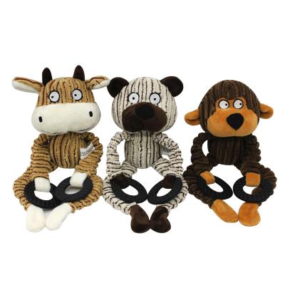 China Viable Corduroy Dog Toys For Squeaky Bite Toy Pets Chew Resistant Small Shape Plush Puppy Pet Animal for sale