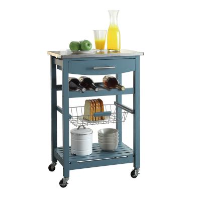 China Hot Selling Space Saving Kitchen Cart With Stainless Steel Top for sale