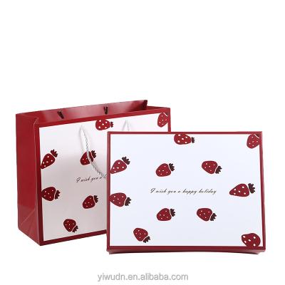 China Recyclable Large Size Cute Strawberry Gift Boxes With Removable Lid Exclusive Logo Gift Box For Wig With for sale