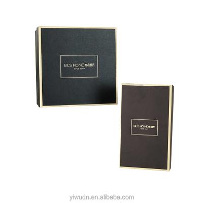 China Best Materials Home Fashion Recycled Black Gift Boxes For Cosmetic With Removable Lid And Customizing Logo for sale