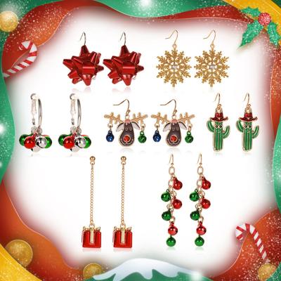 China 2021 Wholesale Cute Cute Seedbead Boho Christmas Tree Bells Earrings Shells Sparkle Women Snowman Christmas Fur Earrings Jewelry for sale