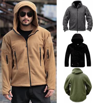 China 2021 Winter Men's Hooded Jacket New Style Windproof Solid Color Hooded Coat Windproof Warm Warm Fleece Hooded Men's Jacket for sale