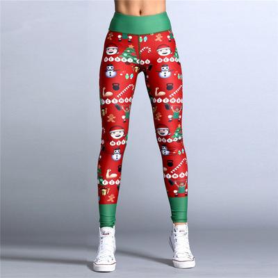 China Other Other New 2021 Yoga Christmas Print High-waisted Hip-waist Fitness Sports Yoga Pants Leggings for sale