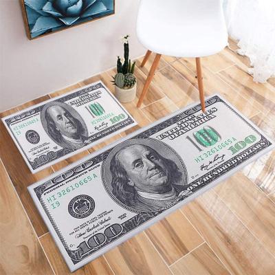 China US Dollars 3D Digital Printed Carpet Washable Living Room Carpets Non Slip Money Printed Area Rugs for sale