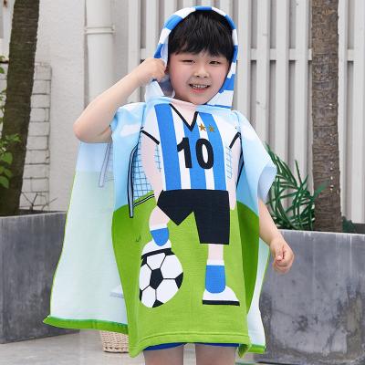 China Wholesale Custom Swim Kids Poncho Superdry Dry Beach Towel Hooded Bestselling Beach Game Safe For Children From Amazon for sale