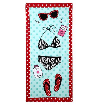 China Cheap Custom Made Modern Designer Absorbent Quick Drying Superdry Microfiber Beach Towel Ready To Use Child Safe for sale