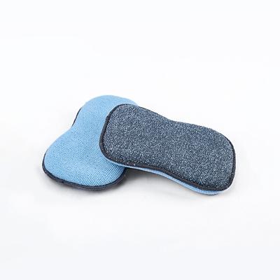 China Viable Reusable Microfiber Scrub Sponge Dish Wash Pot Brush For Kitchen Scrubber Pad for sale