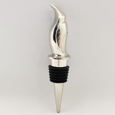 China Metal Viable Funny Silver Penguin Decorative Wine Stopper for sale