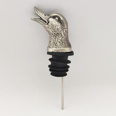 China Durable Black Duck Head Nickel Metal Novelty Decorative Wine Pourer for sale