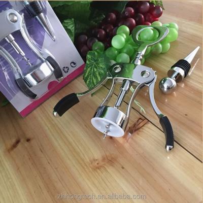 China Viable Wine Corkscrew Bottle Opener and Wine Stopper Gift Set for sale