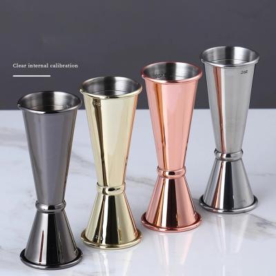 China Viable Jigger Design Cocktail Bar Stainless Steel Measuring Cup Jigger Double Spirit Japanese Bartender for sale