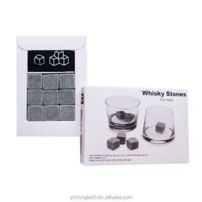 China 9PCS Viable Set Natural Whiskey Stones Soapstone For Wedding Gift Favor Christmas Bar for sale