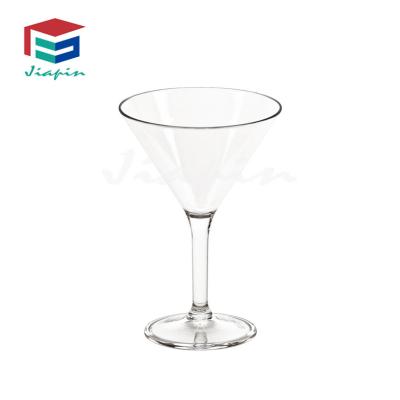 China Unbreakable Shatterproof Clear Plastic 10oz Polycarbonate Martini Glass Beer And Wine Glass With Low Price for sale