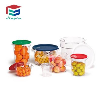 China Unbreakable Freshness Keeping Round Plastic Stackable Food Storage Containers Container With Restaurant And Kitchen for sale