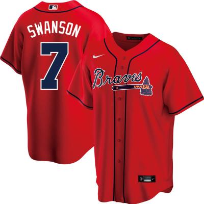 China MLS Brave Brave 7 Antibacterial Baseball Uniform Dansby Swanson Tank Top Sportswear menSports Baseball Jersey Basebal Shirts for sale