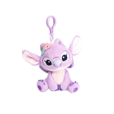 China Custom Purple Key Chain Stitch Disney Plush Doll Student School Bags Hanging Bag Key Chain Stitch 11CM for sale