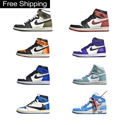 China Free Shipping Nike Air Jordan Sneaker 1 Low Cost Direct Supply From Chinese Factories Basketball Shoes For Women Men for sale