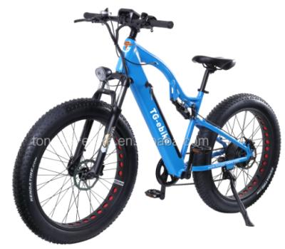 China Aluminum alloy 26inch fat tire electric bike full suspension electric snow mountain bike for sale