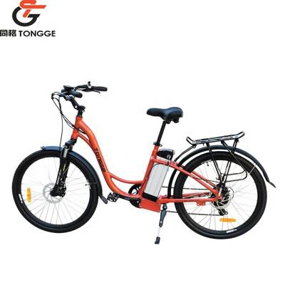 China 2019 Most Popular 26 Inch Orange City Electric Bicycle En15194 Aluminum Alloy Approved 7 Speed ​​Cycle Part Bike TG-CM002 for sale