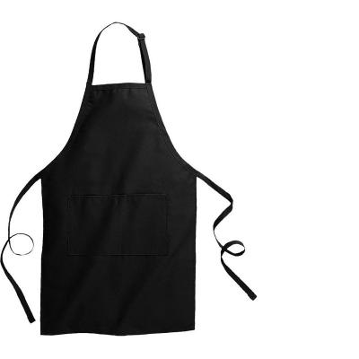 China Black Adjustable Bartender Apron Customized Logo Kitchen Chef Apron Sunshading Cotton Long Bib Apron for sale