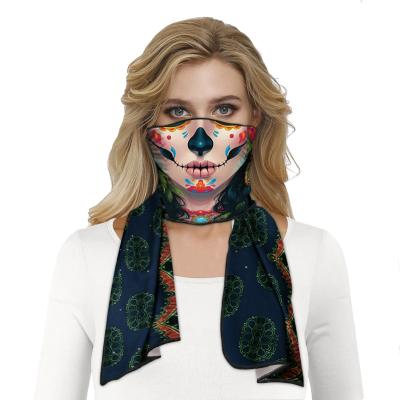 China Recycling Dye Autumn Winter Face Scarf Warm Multifunctional Reusable Protective Dustproof Women's Reusable Sublimation Veil Neck Cover Tie for sale