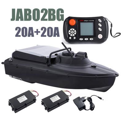 China Gps sonar fishing JABO2BG 20A*2 two battery fishing magnifier gps sonar fish finder hull german jabo rc plastic warehousing bait boats for sale