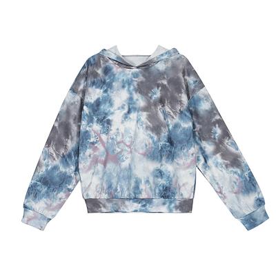 China 2021 New Anti-Wrinkle Wholesale Casual Long Sleeve Pullover Tie Dye Hoodie Women for sale