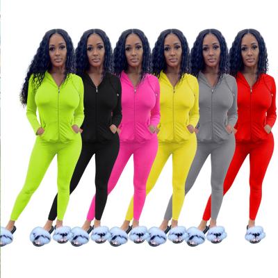 China Breathable 2021 New Crop Top Hoodie Teams 2 Piece Tracksuits For Women for sale