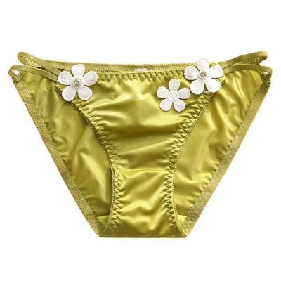 China Antibacterial Hot Women's Silk Panties For Women M-L Shiny Thong Panties Satin Celana Dalam With Quality Guarantee for sale